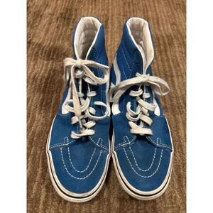 Vans Sk8 Hi Shoes Men's 7.5 - WMNS 9- Sneakers Blue White Skate Suede‎ Casual